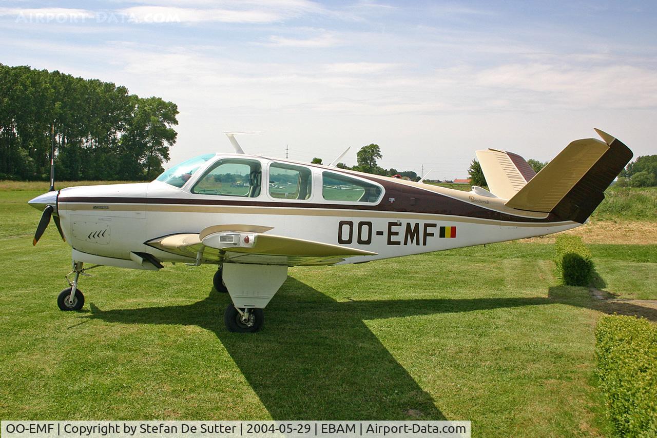 OO-EMF, 1977 Beech V35B Bonanza Bonanza C/N D-10076, Parked at Amougies.
