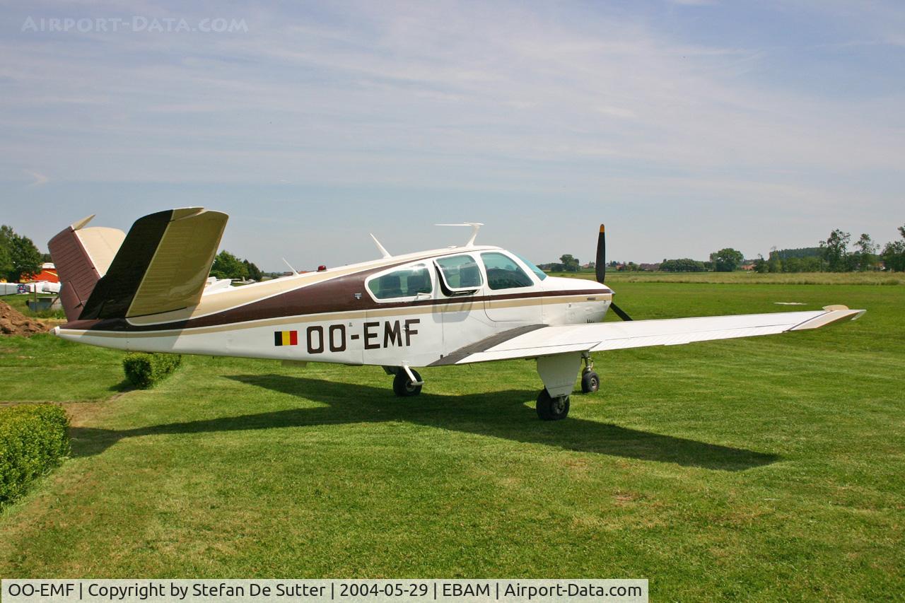 OO-EMF, 1977 Beech V35B Bonanza Bonanza C/N D-10076, Parked at Amougies.