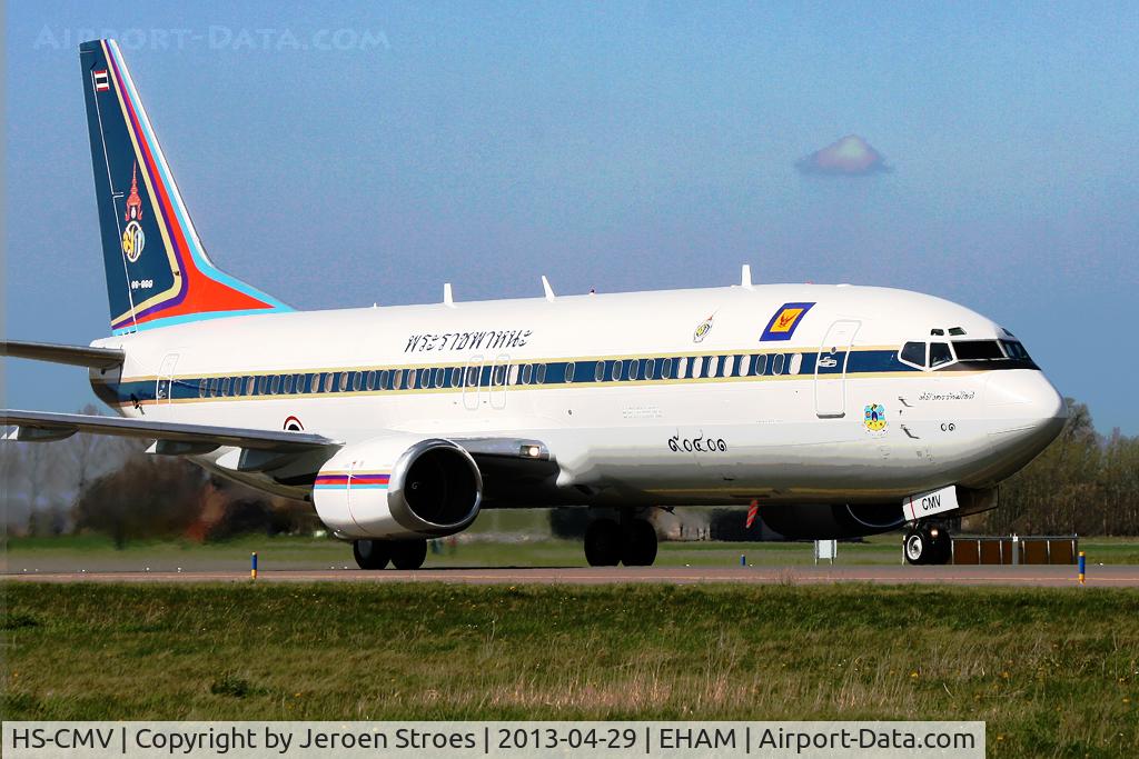 HS-CMV, 1995 Boeing 737-4Z6 C/N 27906, royal visiter at Amsterdam for the new dutch King