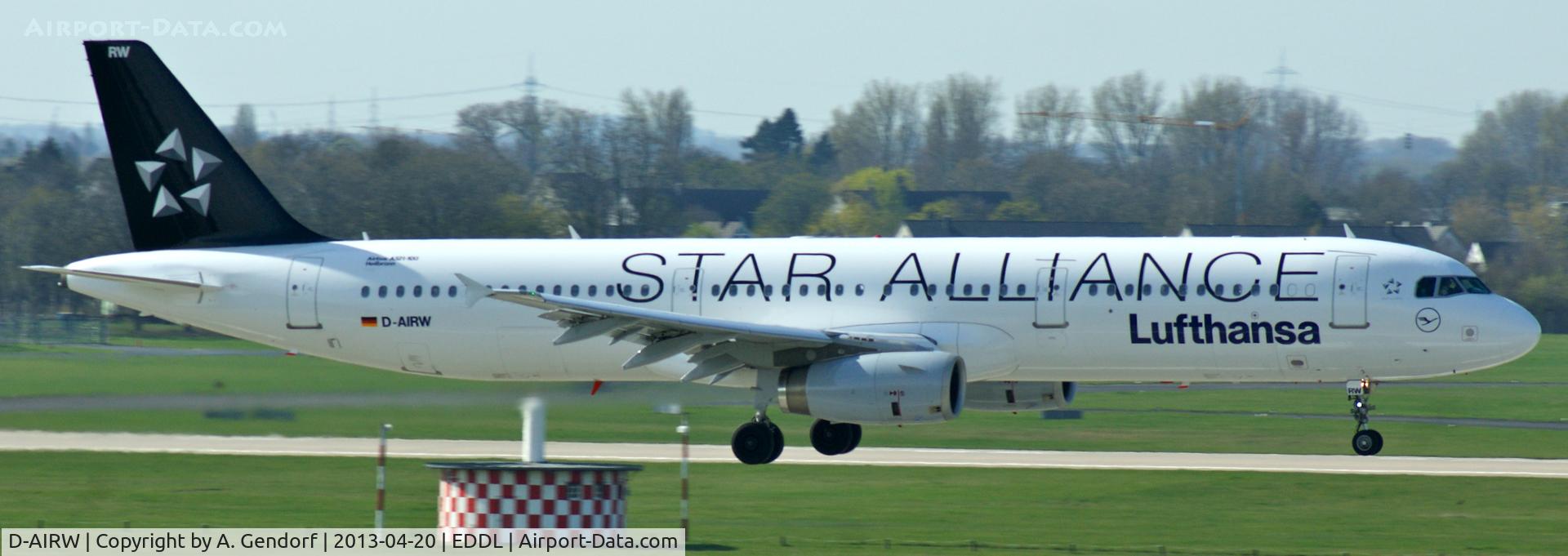 D-AIRW, 1997 Airbus A321-131 C/N 0699, Lufthansa (Star Alliance cs.), seen here landing RWY 05R at Düsseldorf Int´l (EDDL)