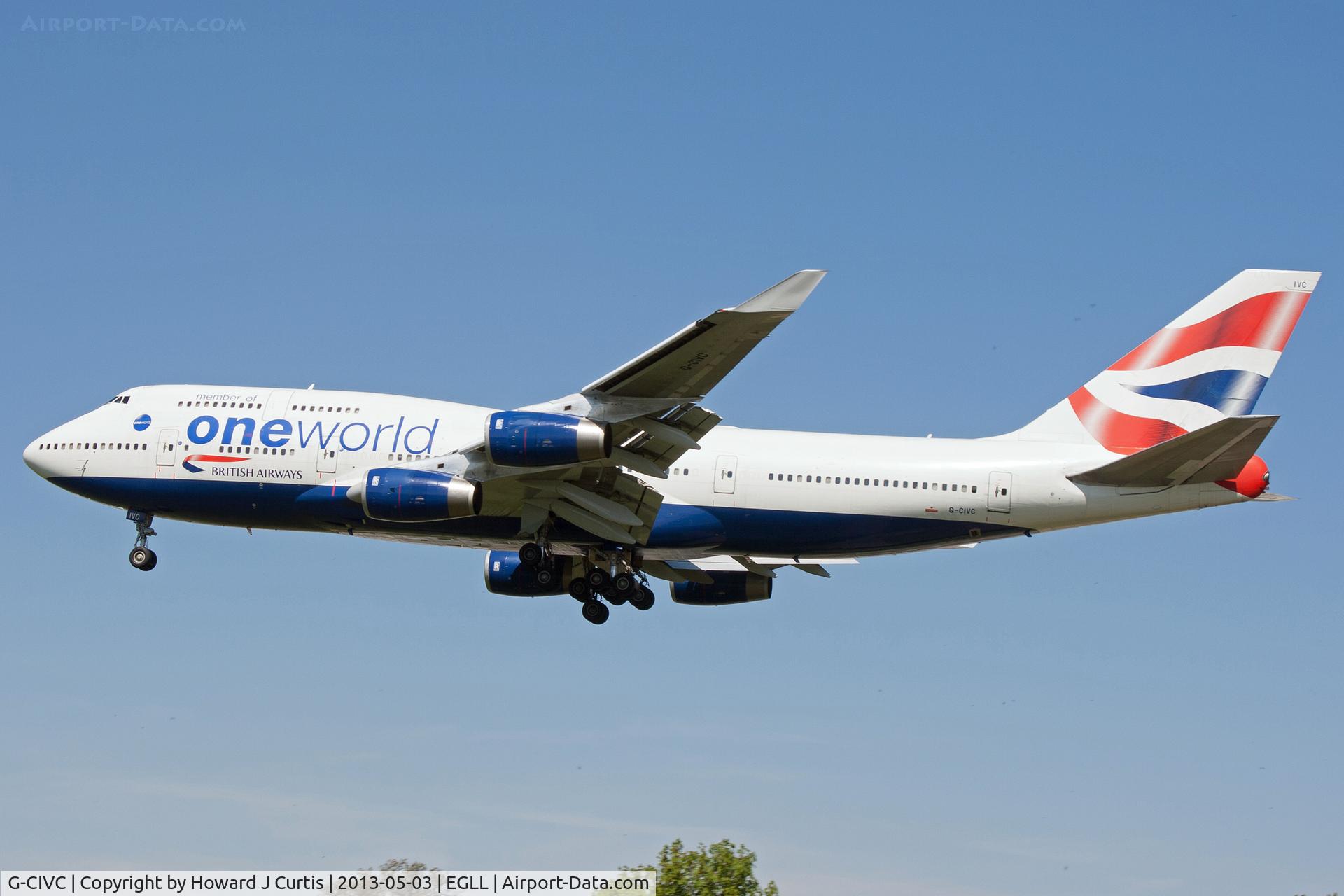 G-CIVC, 1994 Boeing 747-436 C/N 25812, British Airways, on approach to runway 27L.