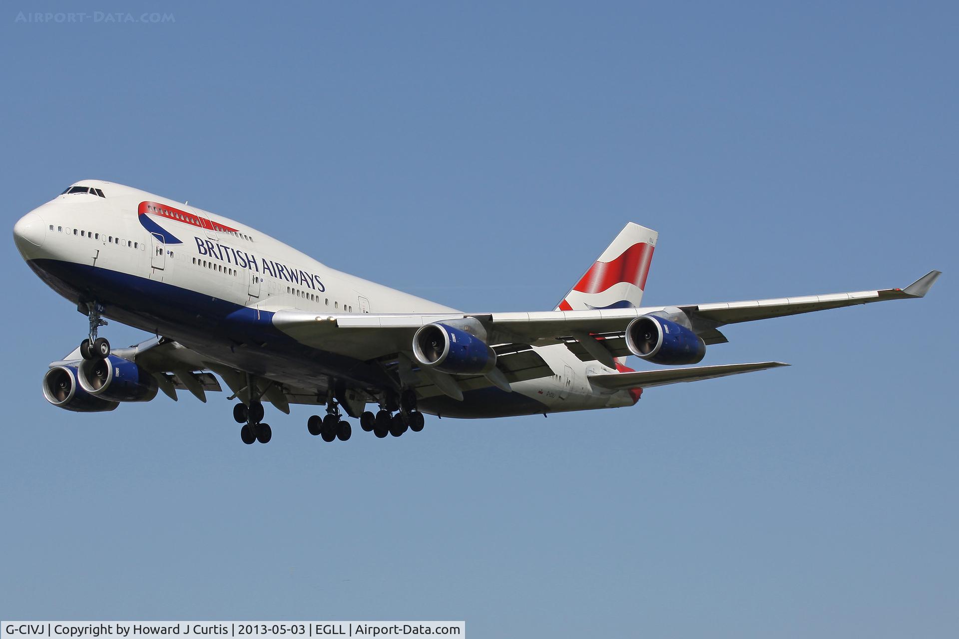 G-CIVJ, 1997 Boeing 747-436 C/N 25817, British Airways, on approach to runway 27L.