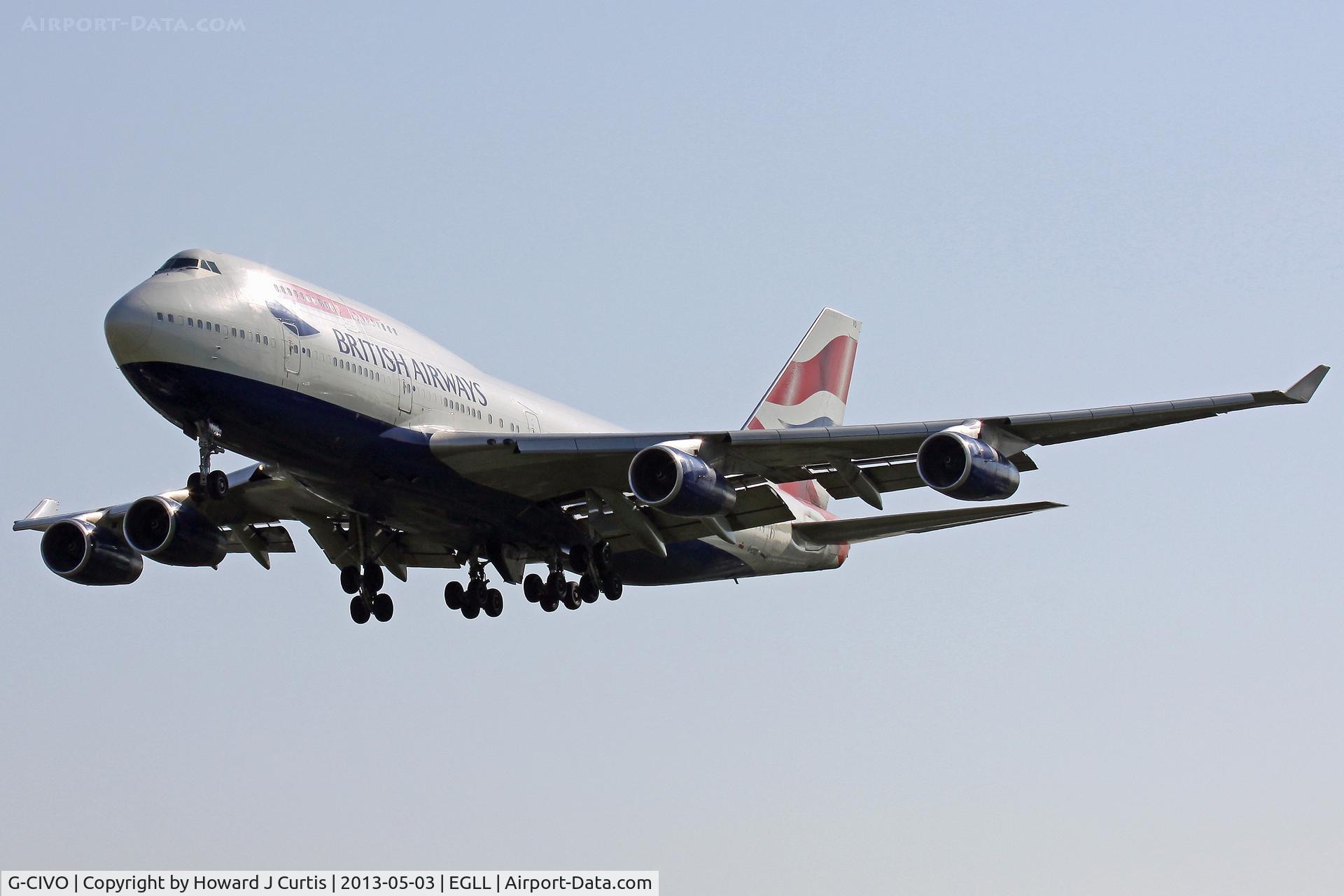 G-CIVO, 1997 Boeing 747-436 C/N 28849, British Airways, on approach to runway 27L.