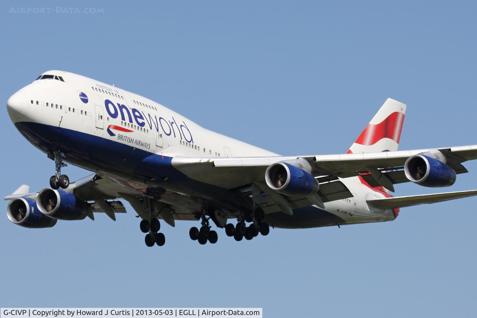G-CIVP, 1998 Boeing 747-436 C/N 28850, British Airways, on approach to runway 27L.