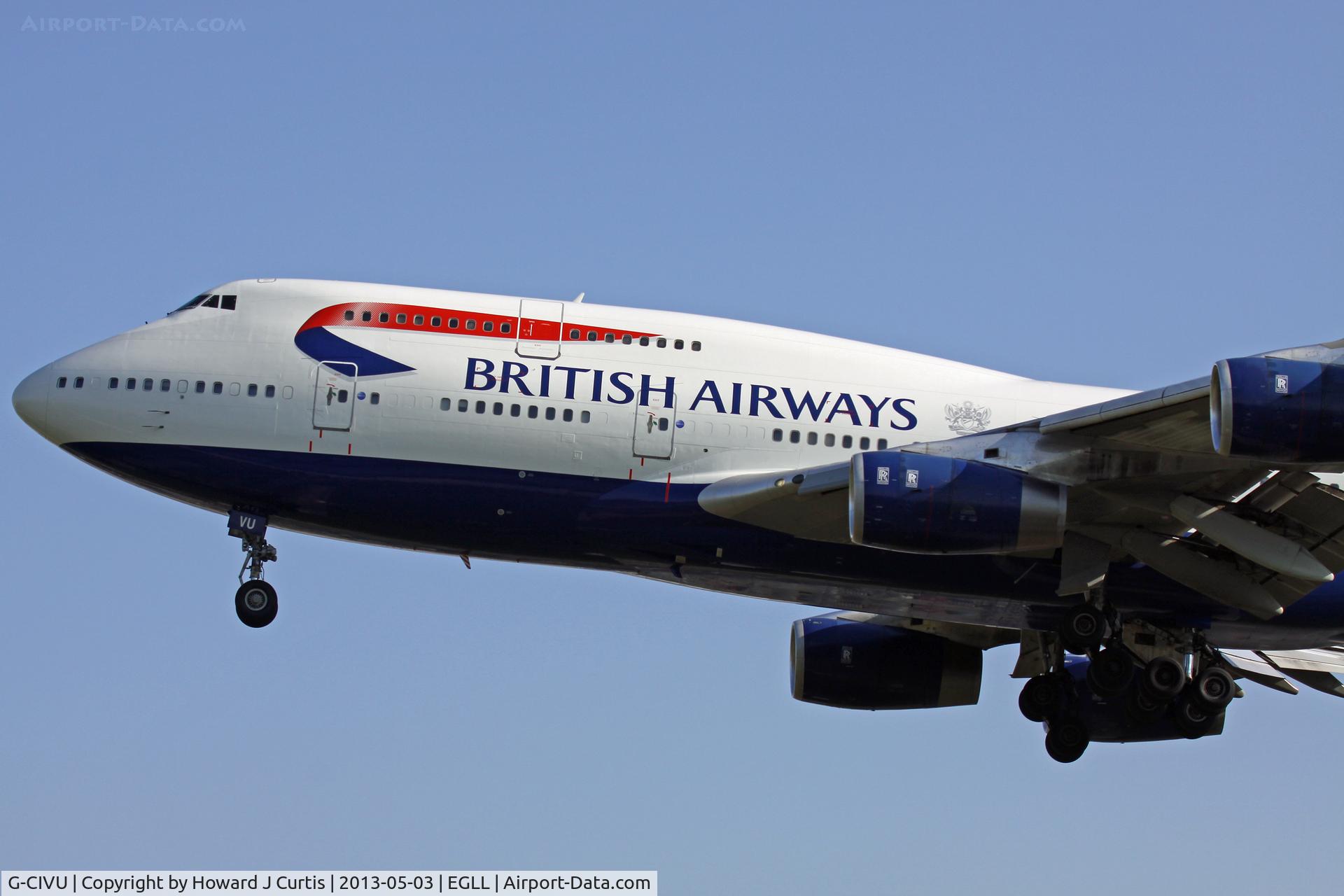 G-CIVU, 1998 Boeing 747-436 C/N 25810, British Airways, on approach to runway 27L.