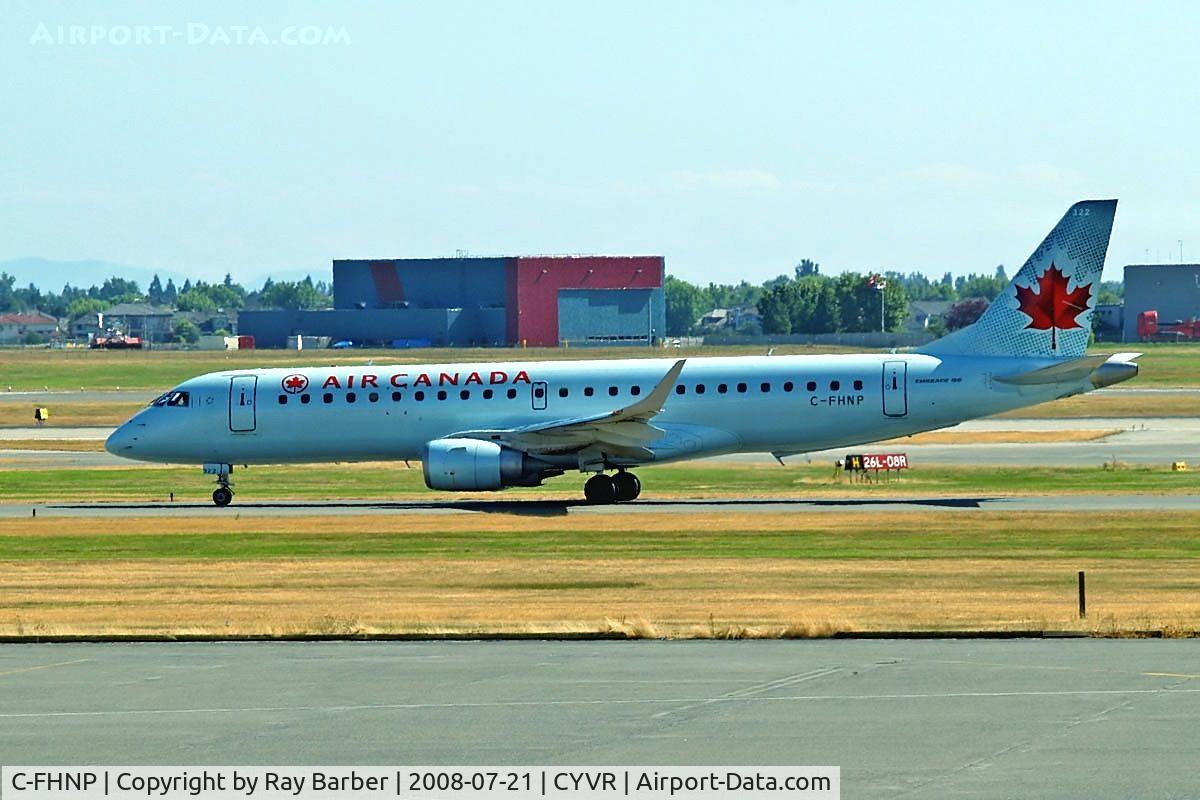 C-FHNP, 2007 Embraer 190AR (ERJ-190-100IGW) C/N 19000071, Embraer Emb-190-100IGW [19000071] (Air Canada) Vancouver~C 21/07/2008.