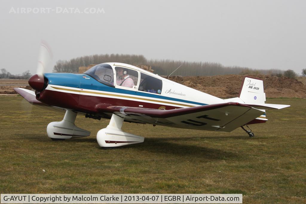 G-AYUT, 1964 SAN Jodel DR-1050 Ambassadeur C/N 479, Jodel DR-1050 Ambassadeur at The Real Aeroplane Club's Spring Fly-In, Breighton Airfield, April 2013.