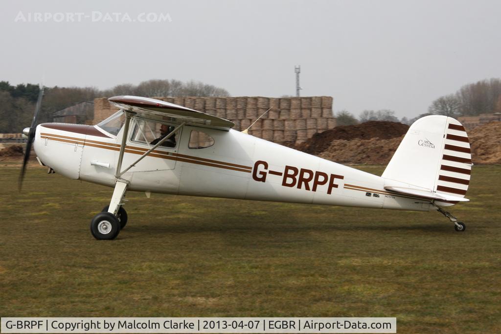 G-BRPF, 1946 Cessna 120 C/N 9902, Cessna 120 at The Real Aeroplane Club's Spring Fly-In, Breighton Airfield, April 2013.