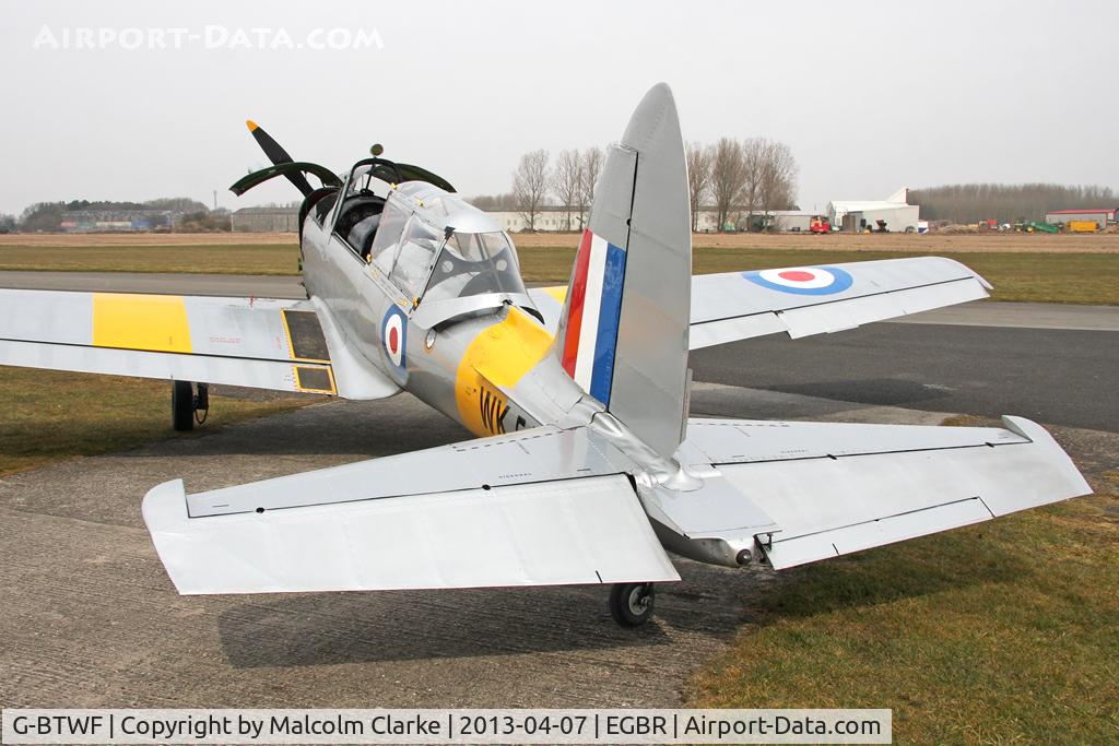 G-BTWF, 1951 De Havilland DHC-1 Chipmunk T.10 C/N C1/0564, De Havilland DHC-1 Chipmunk 22 at The Real Aeroplane Club's Spring Fly-In, Breighton Airfield, April 2013.