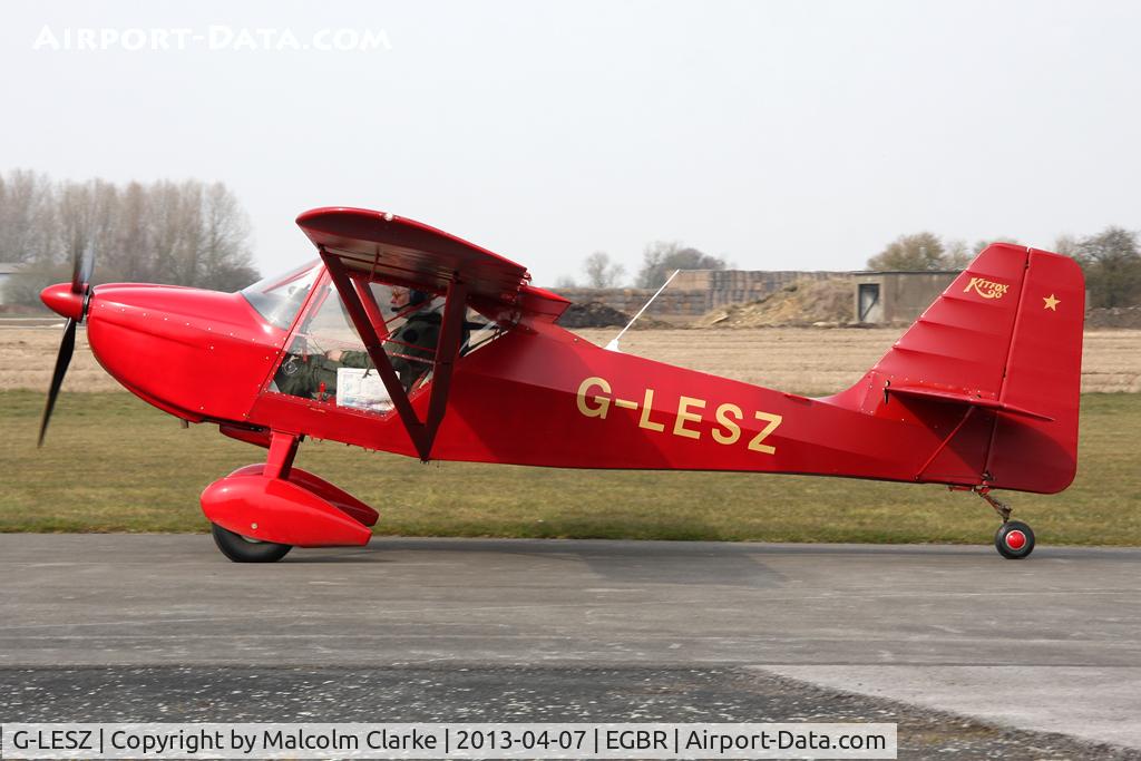 G-LESZ, 2003 Skystar Kitfox Series 5 C/N PFA 172C-12822, Skystar Kitfox Series 5 at The Real Aeroplane Club's Spring Fly-In, Breighton Airfield, April 2013.