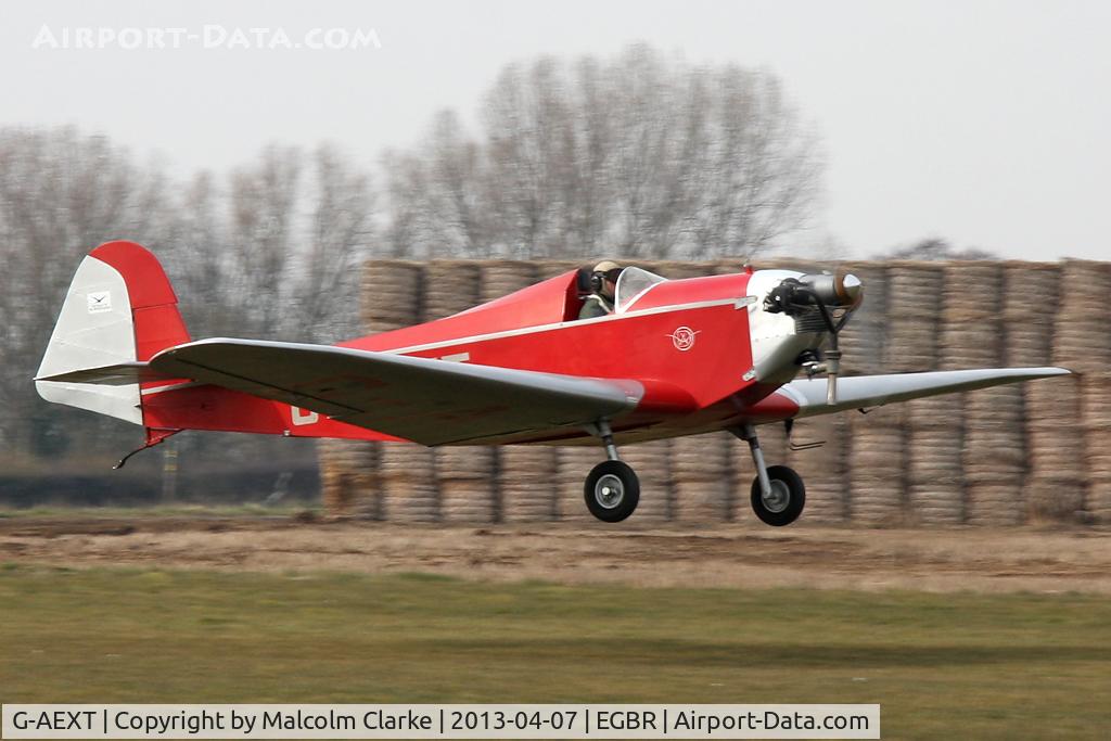 G-AEXT, 1937 Dart Kitten II C/N 123, Dart Kitten II at The Real Aeroplane Club's Spring Fly-In, Breighton Airfield, April 2013.