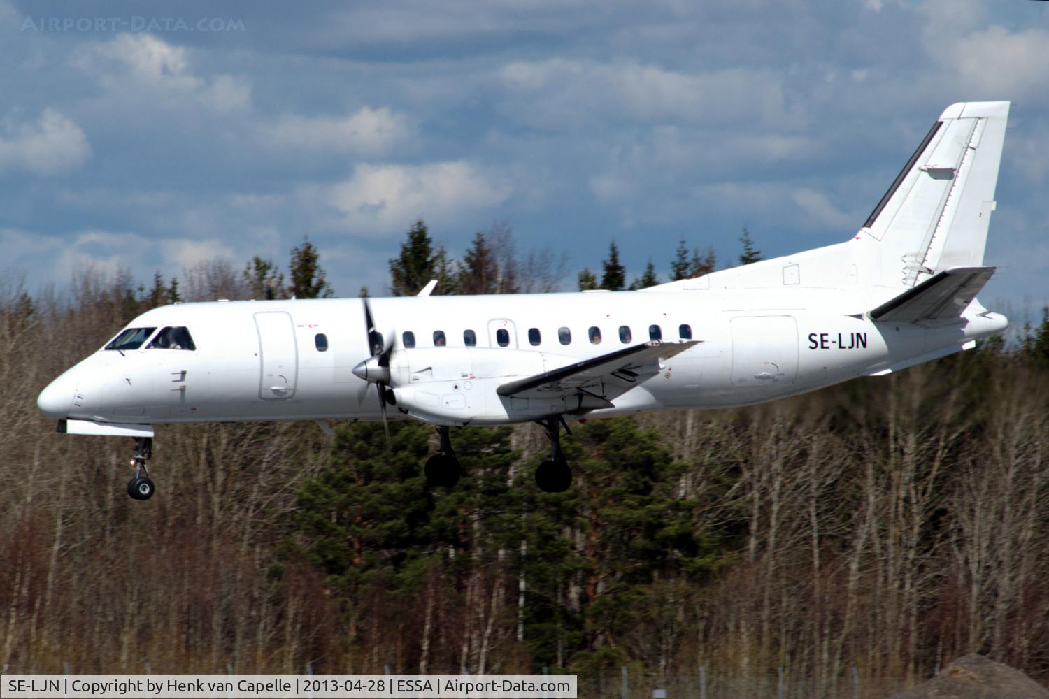 SE-LJN, 1988 Saab 340A C/N 340A-114, Saab 340, operated by NextJet, about to touch down at Stockholm Arlanda airport, Sweden.