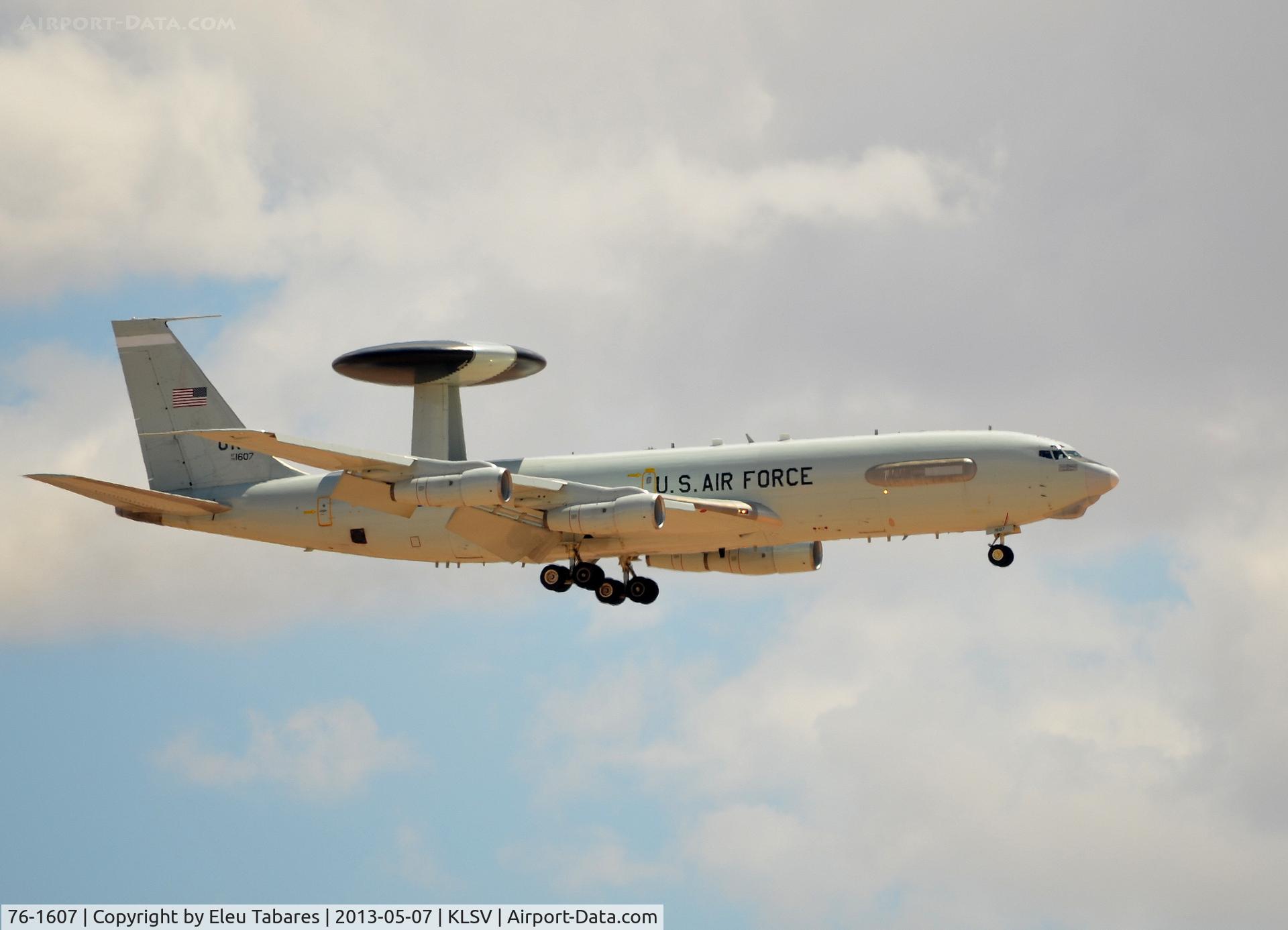 76-1607, 1976 Boeing E-3B Sentry C/N 21437, Taken during final approach to Nellis Air Force Base, Nevada.