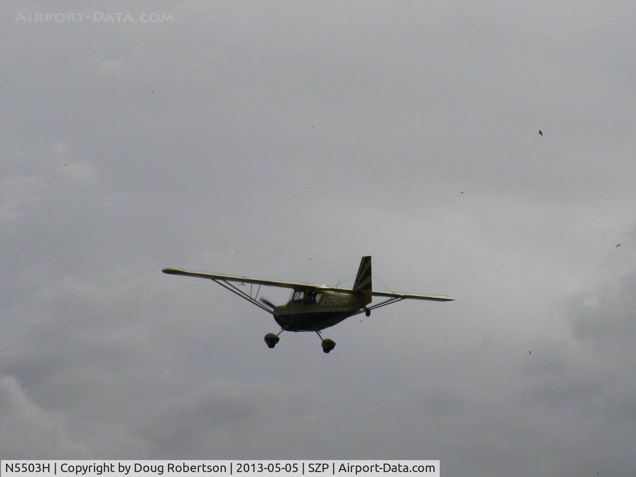 N5503H, 1978 Bellanca 8KCAB Super Decathlon C/N 413-78, 1978 Bellanca 8KCAB SUPER DECATHLON, Lycoming AEIO-360 180 Hp, takeoff climb Rwy 04