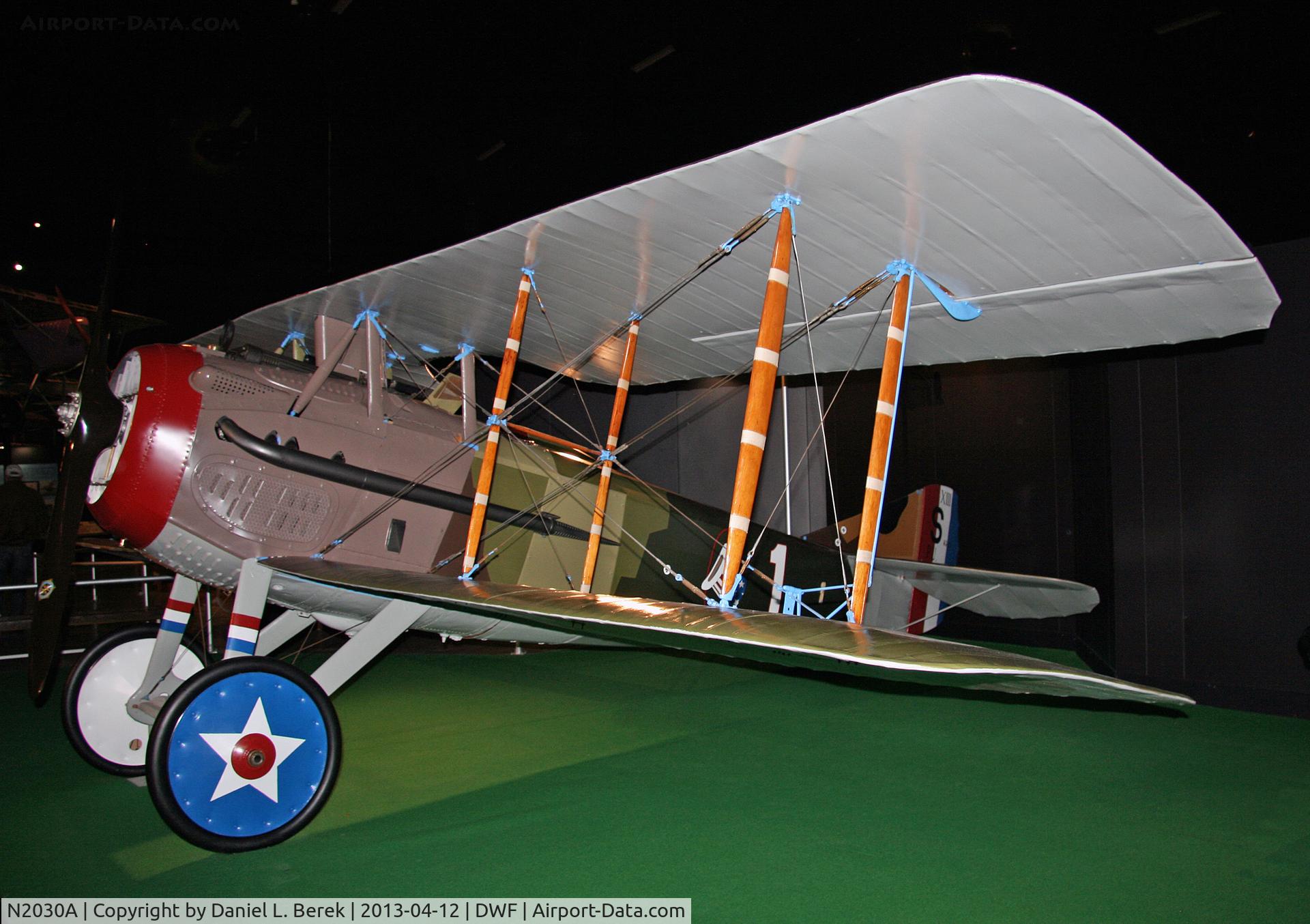 N2030A, 1918 SPAD S-XIII C1 C/N 1924E, This aircraft, built in 1918, was one of 8,472; she has been painted to represent the aircraft of Eddie Rickenbacker.