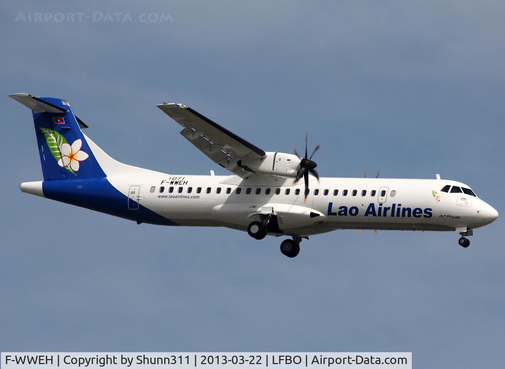 F-WWEH, 2013 ATR 72-600 (72-212A) C/N 1071, C/n 1071 - To be RPDL-34233 - W/o 2013-10-16 in Mekong river due to bad weather... 44/44 dead