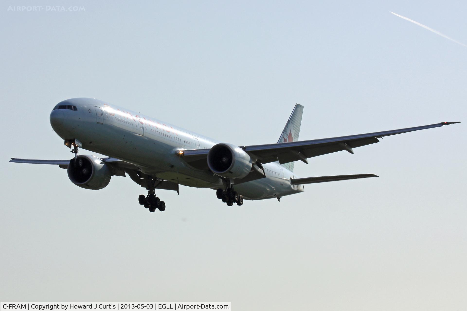 C-FRAM, 2008 Boeing 777-333/ER C/N 35250, Air Canada, on approach to runway 27L.