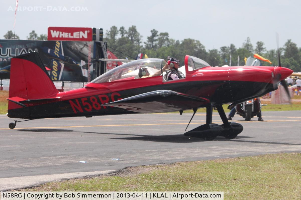 N58RG, Vans RV-8 C/N 80067, Arriving at Sun N Fun 2013 - Lakeland, FL