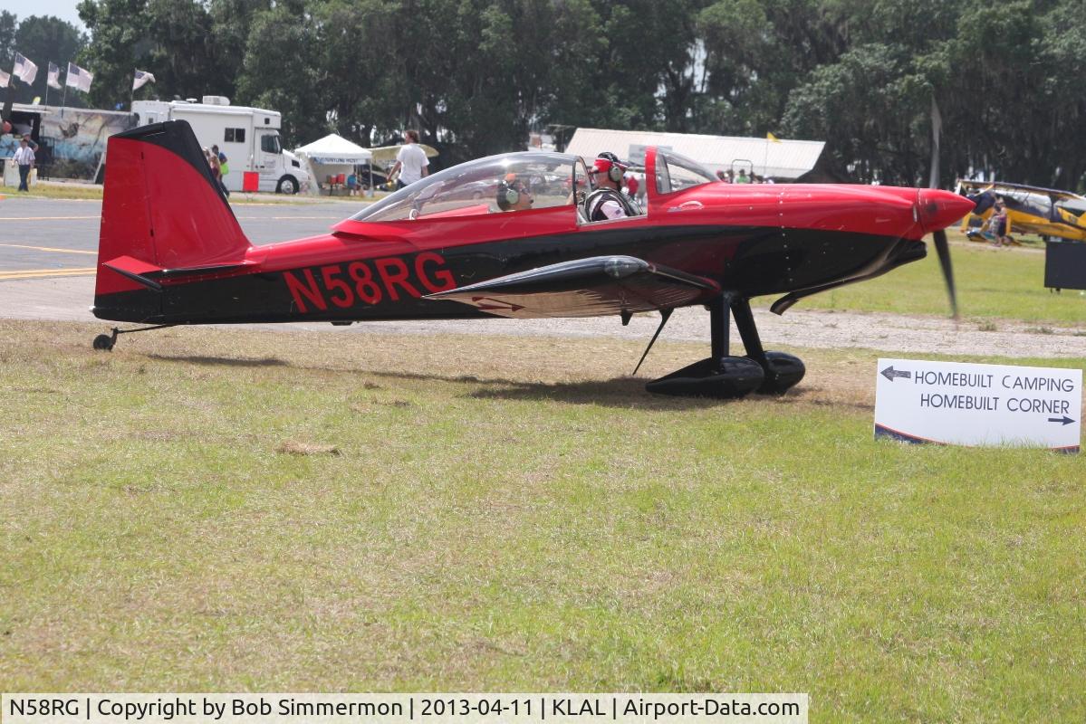 N58RG, Vans RV-8 C/N 80067, Arriving at Sun N Fun 2013 - Lakeland, FL