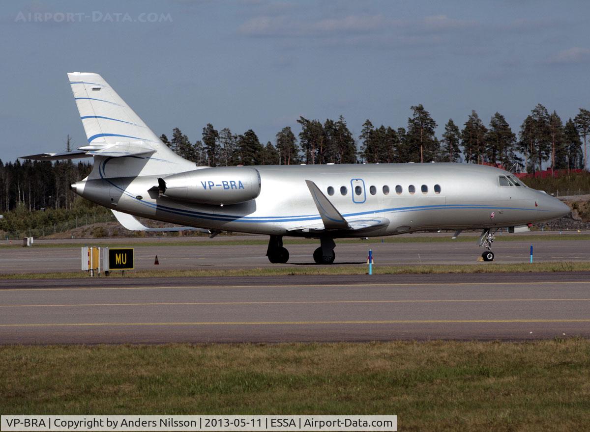 VP-BRA, 2007 Dassault Falcon 2000LX C/N 133, Parked at ramp M.