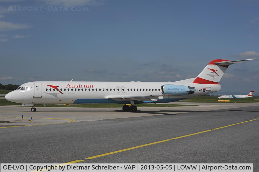 OE-LVO, 1993 Fokker 100 (F-28-0100) C/N 11460, Austrian Airlines Fokker 100 with Tyrolean Airways sticker