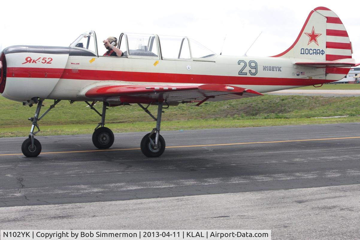 N102YK, 1991 Yakovlev Yak-52 C/N 9111309, Sun N Fun 2013 - Lakeland, FL