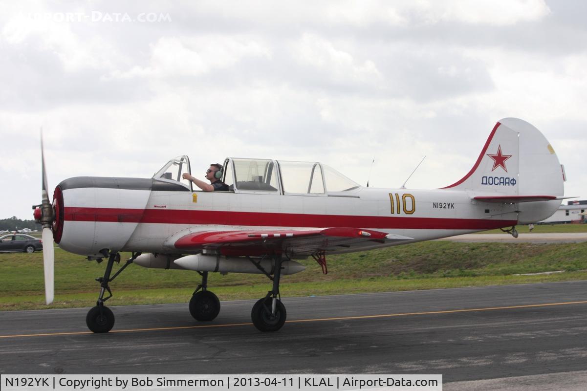 N192YK, 1990 Yakovlev Yak-52 C/N 9011008, Sun N Fun 2013 - Lakeland, FL