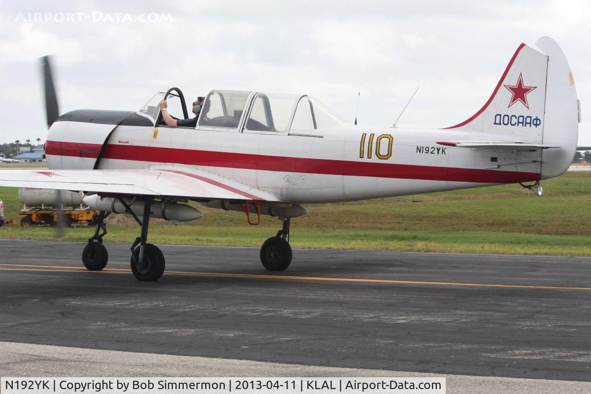 N192YK, 1990 Yakovlev Yak-52 C/N 9011008, Sun N Fun 2013 - Lakeland, FL