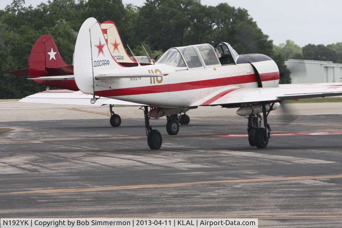 N192YK, 1990 Yakovlev Yak-52 C/N 9011008, Sun N Fun 2013 - Lakeland, FL
