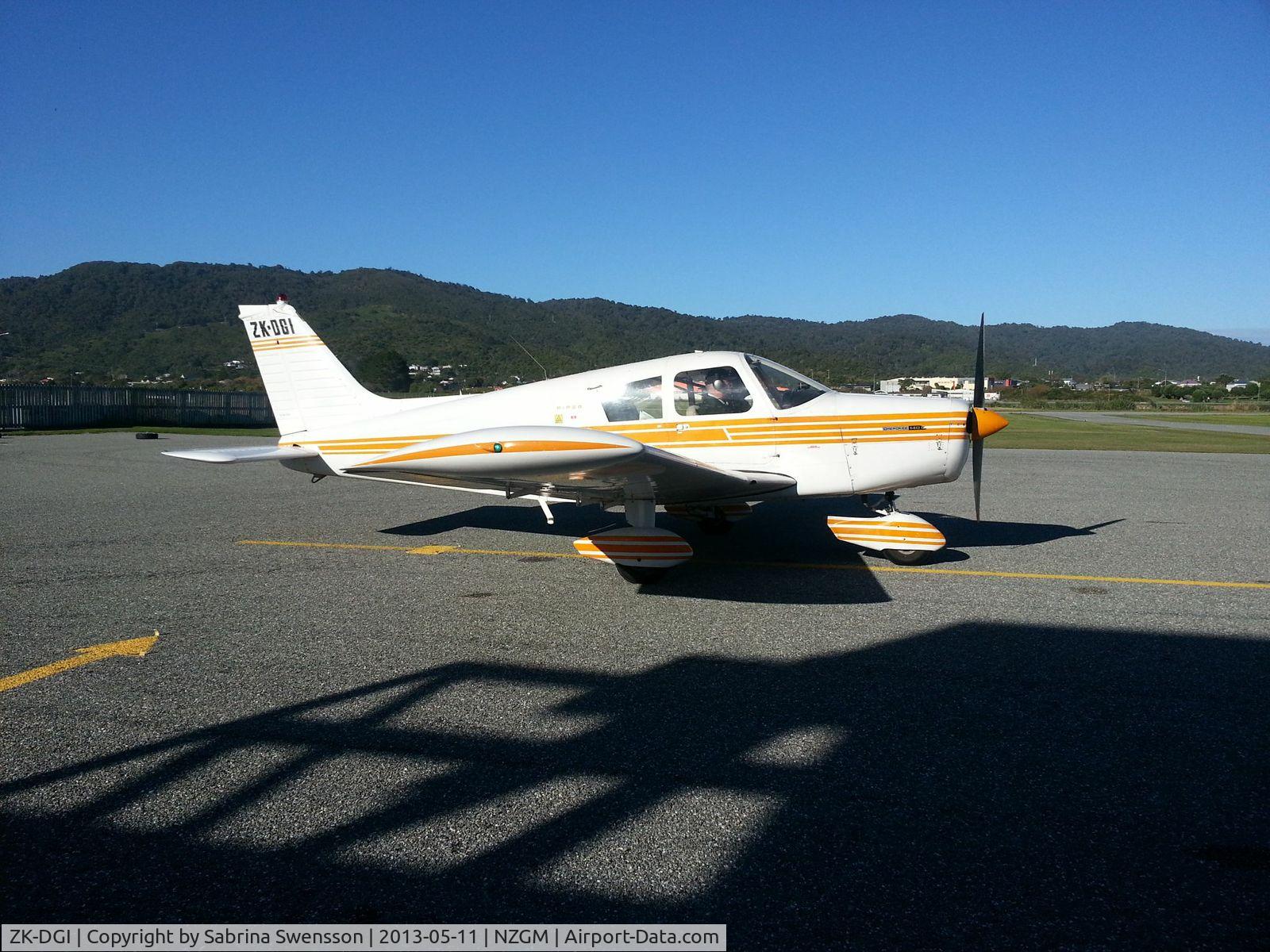 ZK-DGI, 1972 Piper PA-28-140 C/N 28-7225402, Photo taken just after a pre purchase test flight. 
Pilot in charge Laurie Anderson of Greymouth