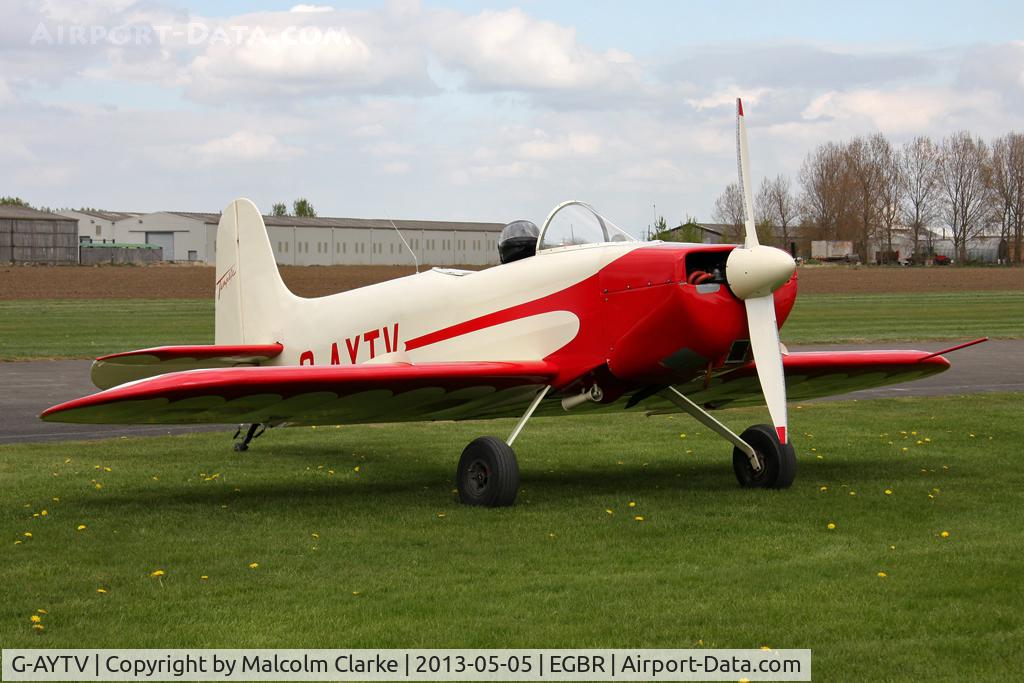G-AYTV, 1971 Jurca MJ-2D Tempete C/N PFA 2002, Jurca Tempete at The Real Aeroplane Club's May-hem Fly-In, Breighton Airfield, May 2013.