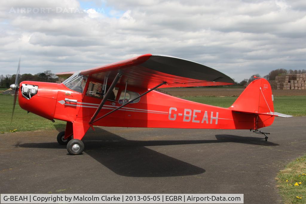 G-BEAH, 1946 Auster J-2 Arrow C/N 2366, Auster J-2 Arrow at The Real Aeroplane Club's May-hem Fly-In, Breighton Airfield, May 2013.