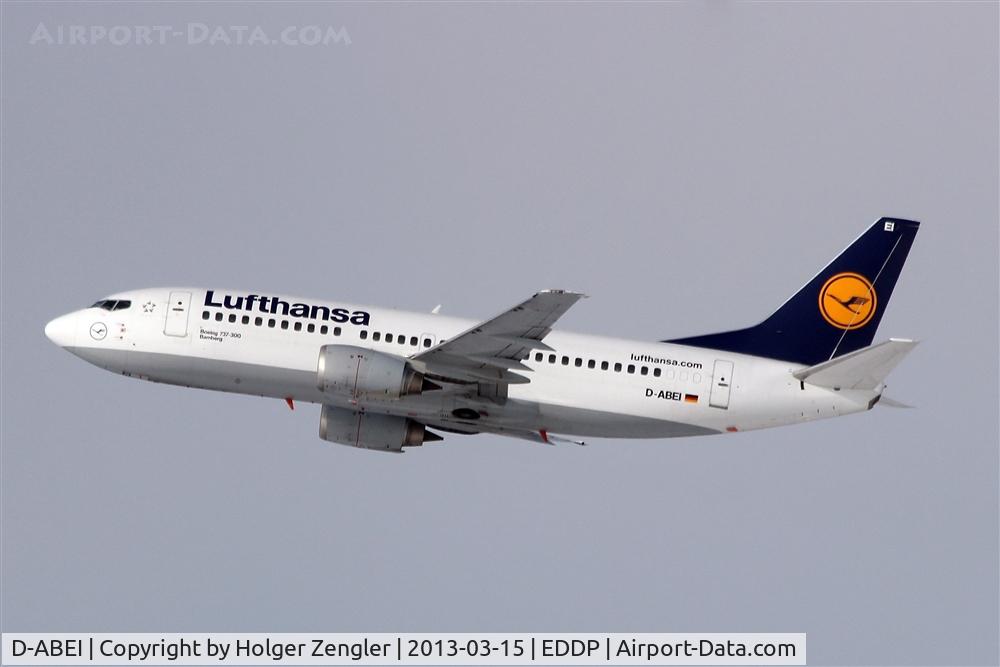 D-ABEI, 1991 Boeing 737-330 C/N 25359, Return flight to FRA is leaving LEJ.....