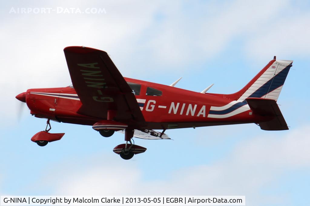 G-NINA, 1977 Piper PA-28-161 Cherokee Warrior II C/N 28-7716162, Piper PA-28-161 at The Real Aeroplane Club's May-hem Fly-In, Breighton Airfield, May 2013.