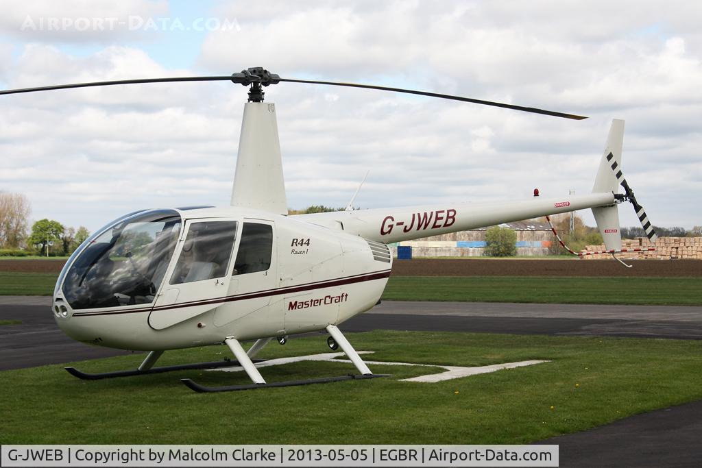 G-JWEB, 2003 Robinson R44 Raven C/N 1334, Robinson R44 at The Real Aeroplane Club's May-hem Fly-In, Breighton Airfield, May 2013.