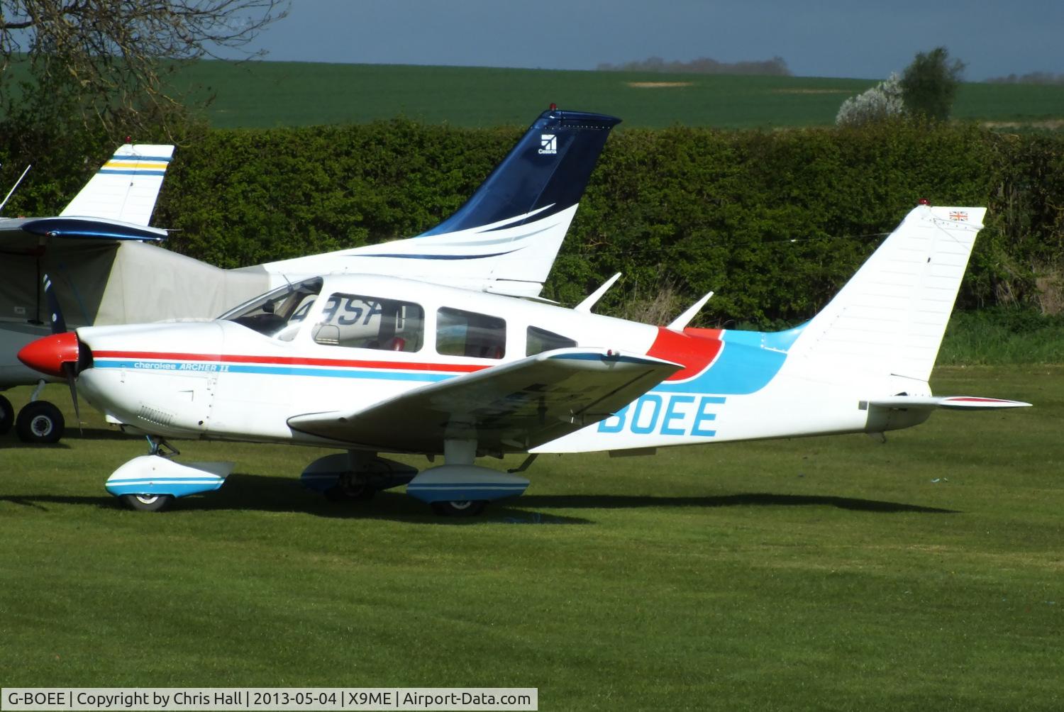 G-BOEE, 1976 Piper PA-28-181 Cherokee Archer II C/N 28-7690359, at Meppershall Airfield, Bedfordshire