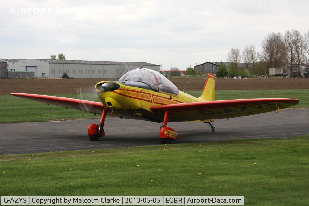 G-AZYS, 1961 Scintex CP-301C-1 Emeraude C/N 568, Scintex CP-301C-1 Emeraude at The Real Aeroplane Club's May-hem Fly-In, Breighton Airfield, May 2013.