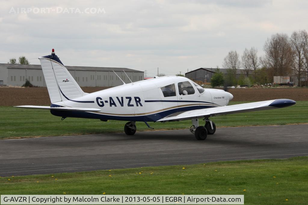 G-AVZR, 1967 Piper PA-28-180 Cherokee C C/N 28-4114, Piper PA-28-180 Cherokee at The Real Aeroplane Company's May-hem Fly-In, Breighton Airfield, May 2013.