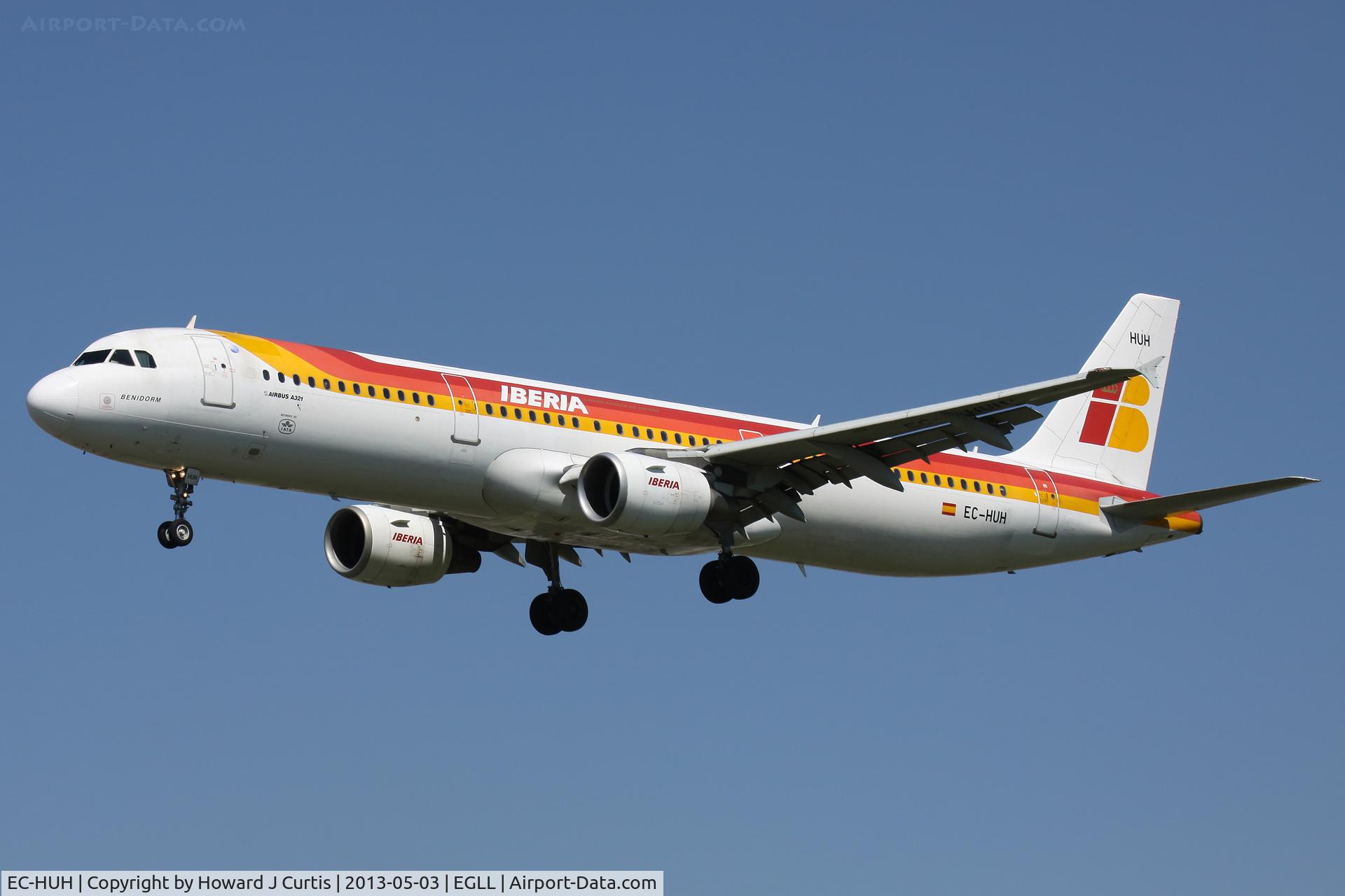 EC-HUH, 1999 Airbus A321-211 C/N 1021, Iberia, on finals for runway 27L.
