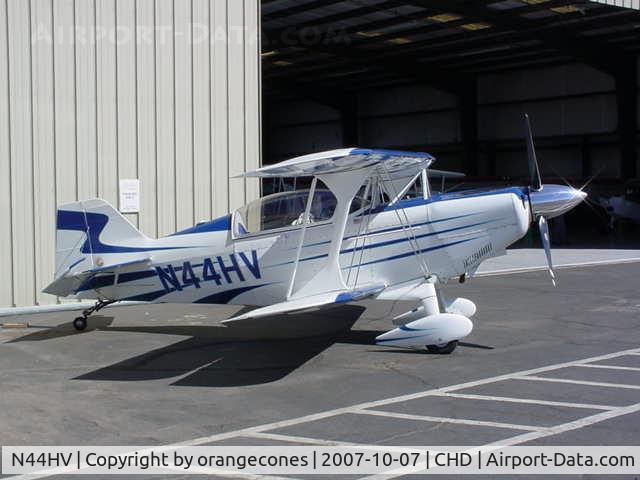 N44HV, 2003 Aviat Pitts S-2C Special C/N 6056, This photo was taken next to The Hanger Cafe at Chandler Airport CHC.