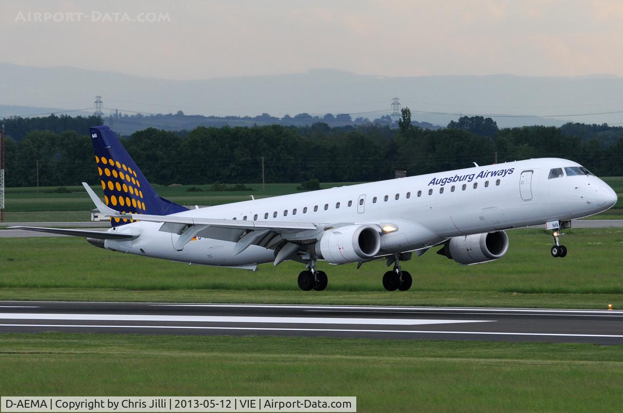 D-AEMA, 2009 Embraer 195LR (ERJ-190-200LR) C/N 19000290, Augsburg Airways