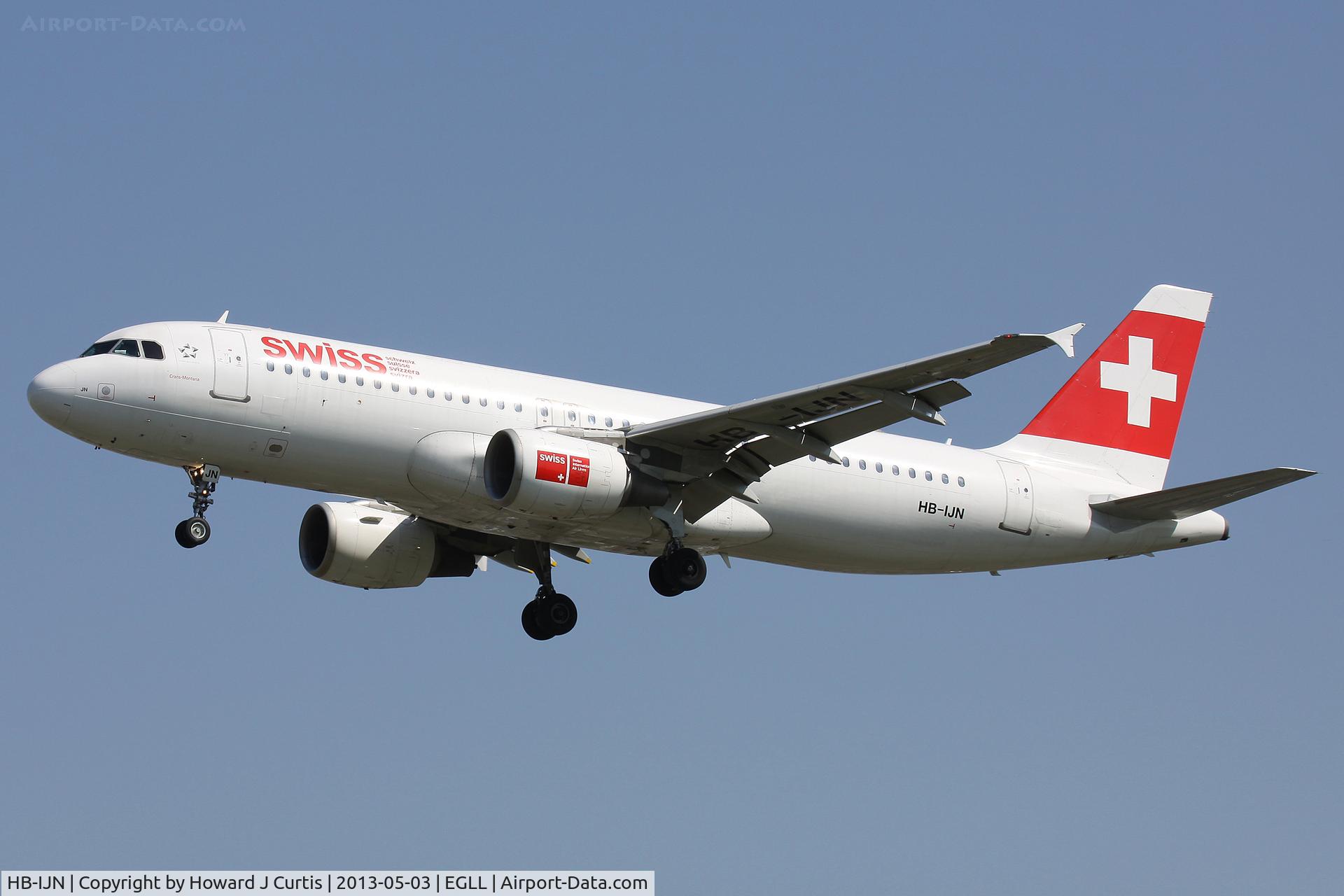 HB-IJN, 1996 Airbus A320-214 C/N 643, Swiss, on approach to runway 27L.