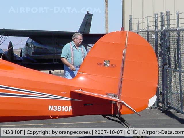 N3810F, 1977 Great Lakes 2T-1A-2 Sport Trainer C/N 0778, This is a photo of the tail of N3810F at Chandler Airport in Chandler Arizona CHD.