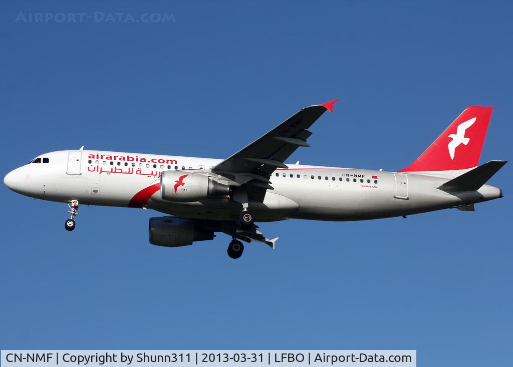 CN-NMF, 2010 Airbus A320-214 C/N 4539, Landing rwy 32L without 'Maroc' titles at the rear of the fuselage...