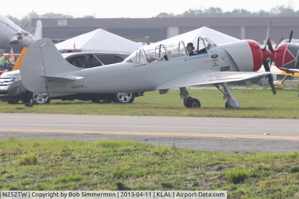 N252TW, 2002 Yakovlev (Aerostar) Yak-52TW C/N 0212301, Arriving at Sun N Fun 2013 - Lakeland, FL