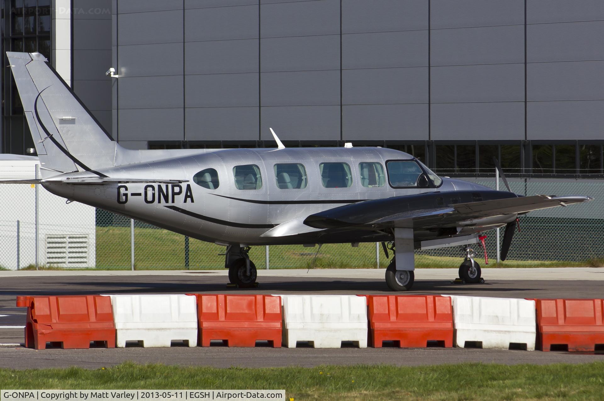 G-ONPA, 1979 Piper PA-31-350 Chieftain C/N 31-7952110, Sat on stand at SaxonAir.
