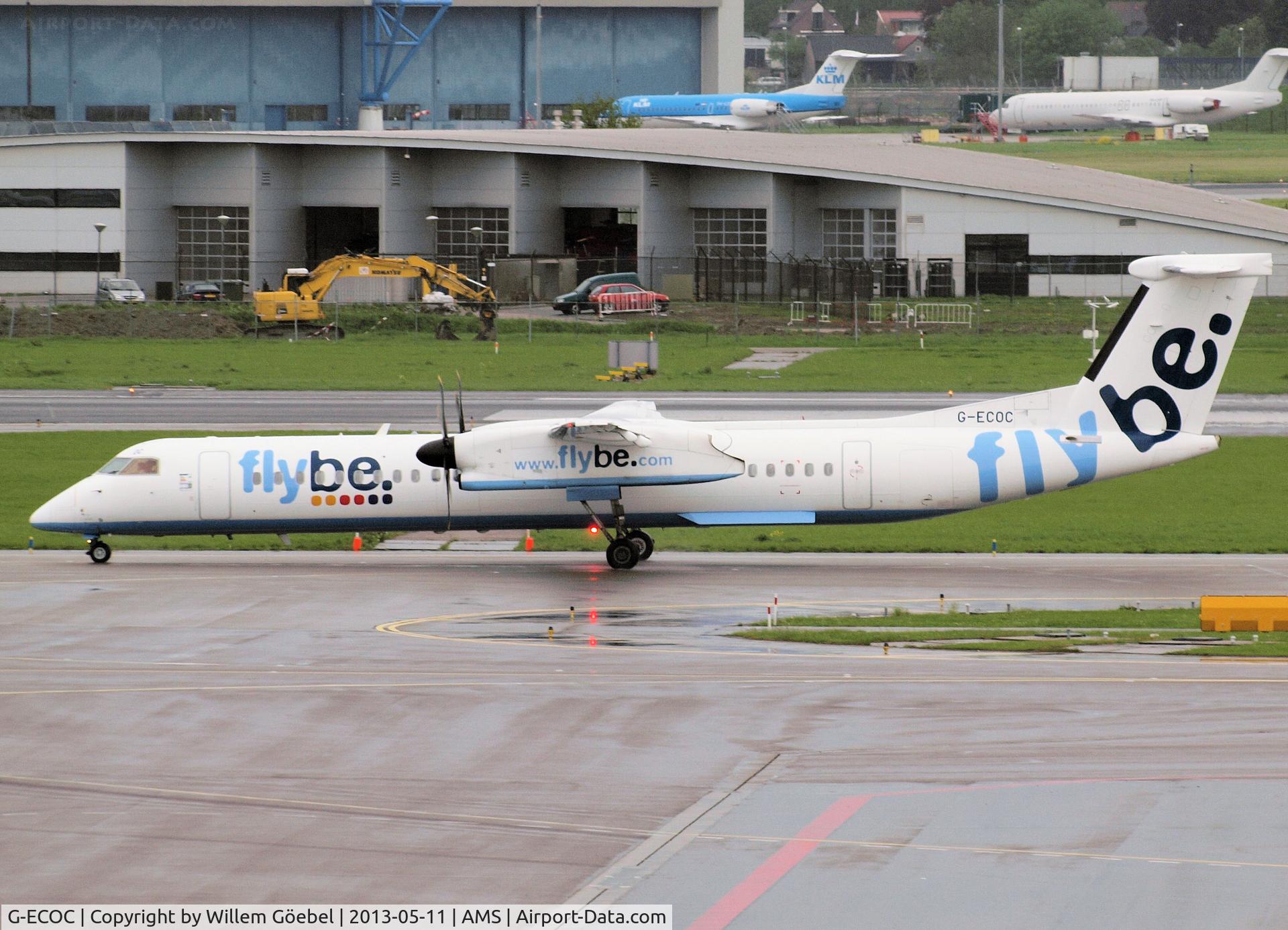 G-ECOC, 2007 De Havilland Canada DHC-8-402Q Dash 8 C/N 4197, Taxi to runway L18 of Schiphol Airport