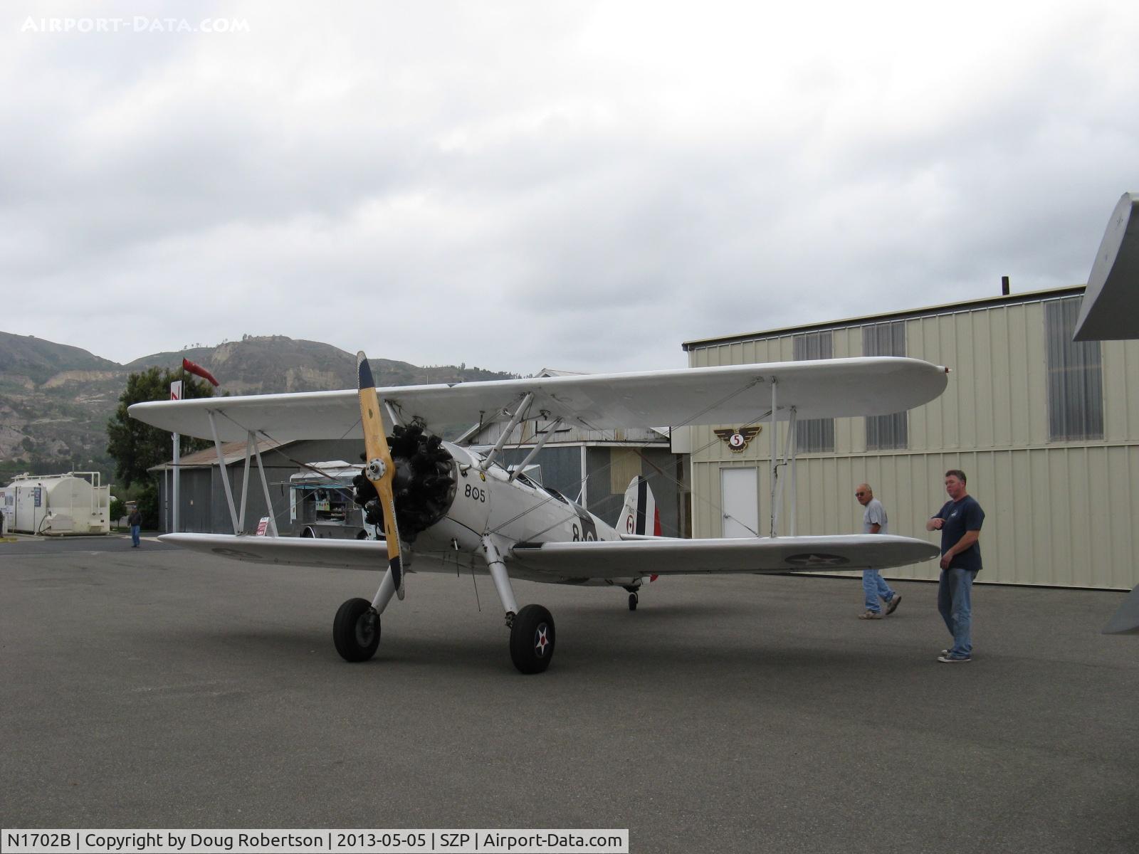 N1702B, 1942 Boeing PT-13D Kaydet (E75) C/N 75-5903, 1942 Boeing Stearman PT-13D 'Ruthies Doll', Continental W670 220 Hp radial