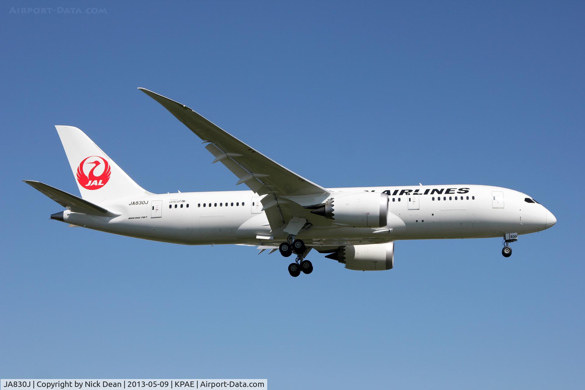 JA830J, 2013 Boeing 787-8 Dreamliner C/N 34840, KPAE/PAE