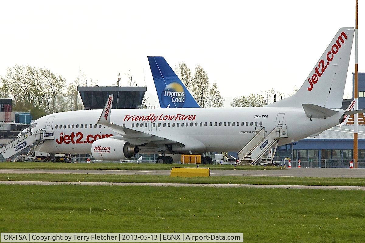 OK-TSA, 2001 Boeing 737-8S3 C/N 29250/792, 2001 Boeing 737-8S3, c/n: 29250/792 in Jet 2 colours at East Midlands (summer lease)